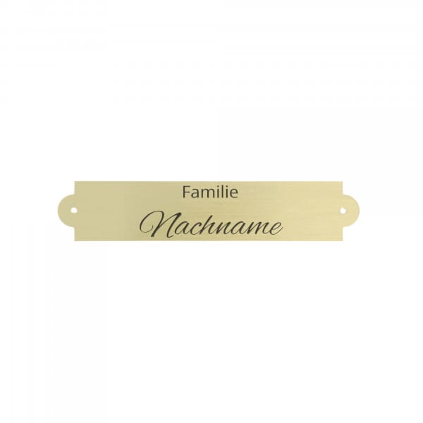 Klingelschild aus Messing – Gold gebürstet 90 × 18 mm