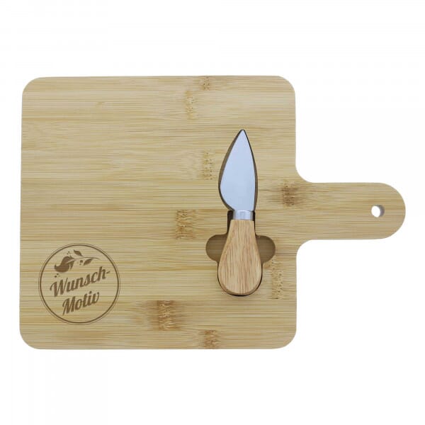Käsebrett mit Messer &amp; individueller Gravur