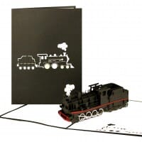 Colognecards Pop-Up Karte Eisenbahn schwarz