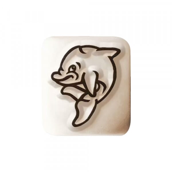 LaDot Stein - &quot;Delfin&quot; (1,5 x 1,5 cm) - Temporärer Tattoo Stempel