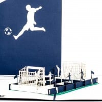 Colognecards Pop-Up Karte Fußballfan blau / weiss