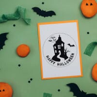 Halloween Holzstempel - Haus (Ø 40 mm)