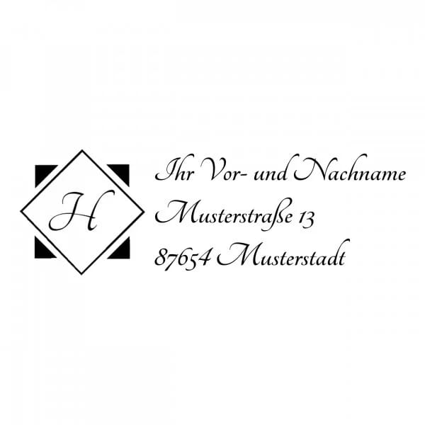 Monogrammstempel - Adresse &amp; Initialen in Diamant - Trodat 4915