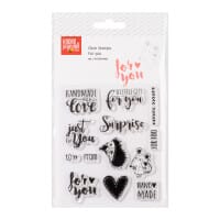 Clear Stamp Silikonstempel-Set „for you“ (13 Stück - 10×10 mm - 33×25 mm)