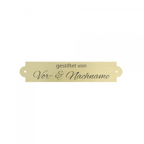 Bankschild aus Messing – Gold gebürstet 90 × 18 mm