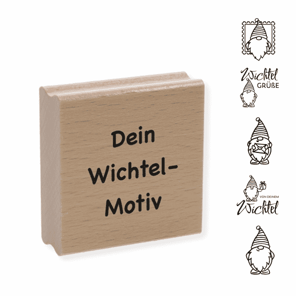 Personalisierbarer Motivstempel Wichtel (60x60 mm)
