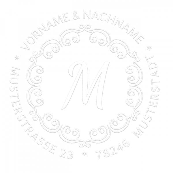 Monogramm-Prägezange 51 mm rund - Dekorative Initialen