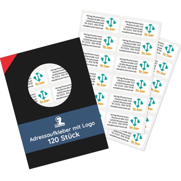 Individuelle Adressaufkleber 50x20 mm mit Logo