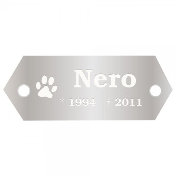 Tierschild aus Aluminium (Gravurmaß 45x18 mm - 2 Zeilen)