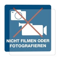 3 Stück Hinweis-Hinterglasaufkleber- Nicht Filmen oder Fotografieren (150x150 mm)