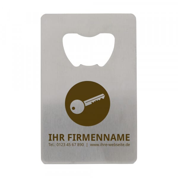 Edelstahl Flaschenöffner &quot;Gewerbe - verschiedene Icons&quot; &amp; Individualisierung