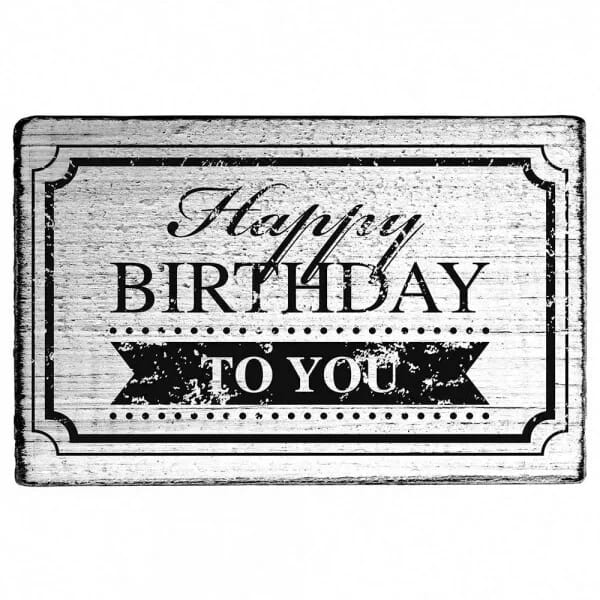Vintage Stempel &quot;Happy Birthday to you&quot; Rahmen