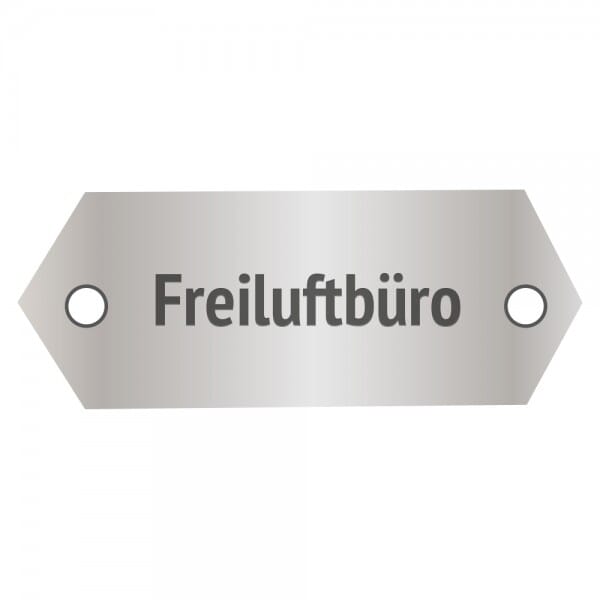 Bankschild aus Aluminium (Gravurmaß 45x18 mm - 2 Zeilen)