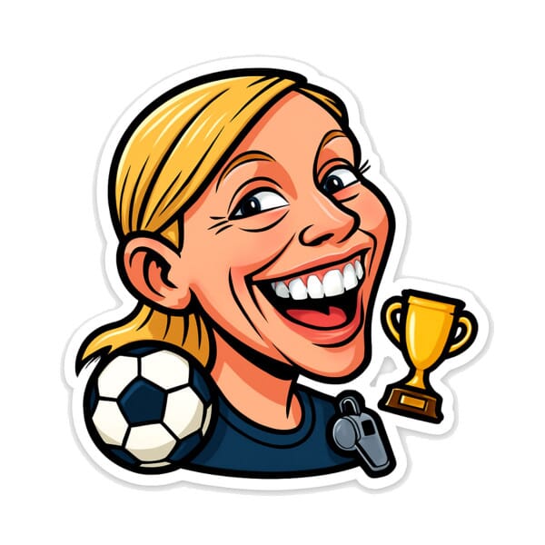 Personalisierte Karikatur-Aufkleber nach Foto – konturgeschnitten | WM Fußball Design