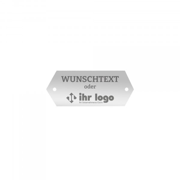 Schild mit individueller Gravur aus Aluminium – 58 × 20 mm