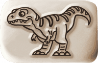 LaDot Stein - &quot;Dino&quot; (2,5 x 5 cm) - Temporärer Tattoo Stempel