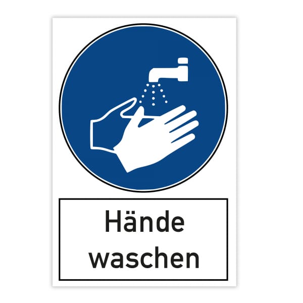 Warnschild - Hände waschen (200x300 mm)