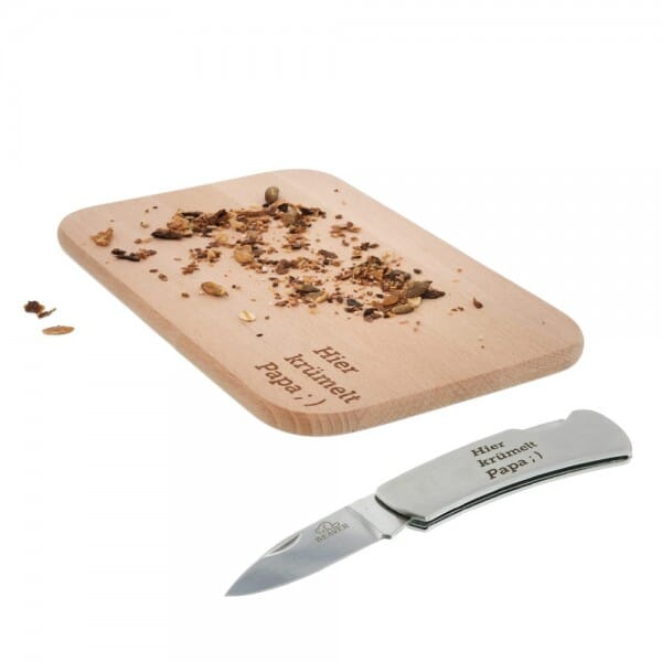 Jausen-SET (Vesperbrett + Taschenmesser)