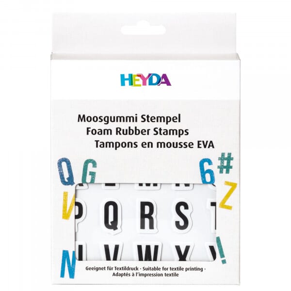 HEYDA Moosgummi Stempel-Set &quot;Alphabet &amp; Zahlen 2&quot; (52 Stück)