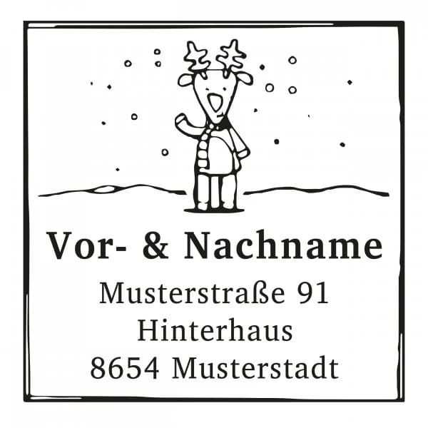 Monogrammstempel - Rentier im Winter - Trodat 4924