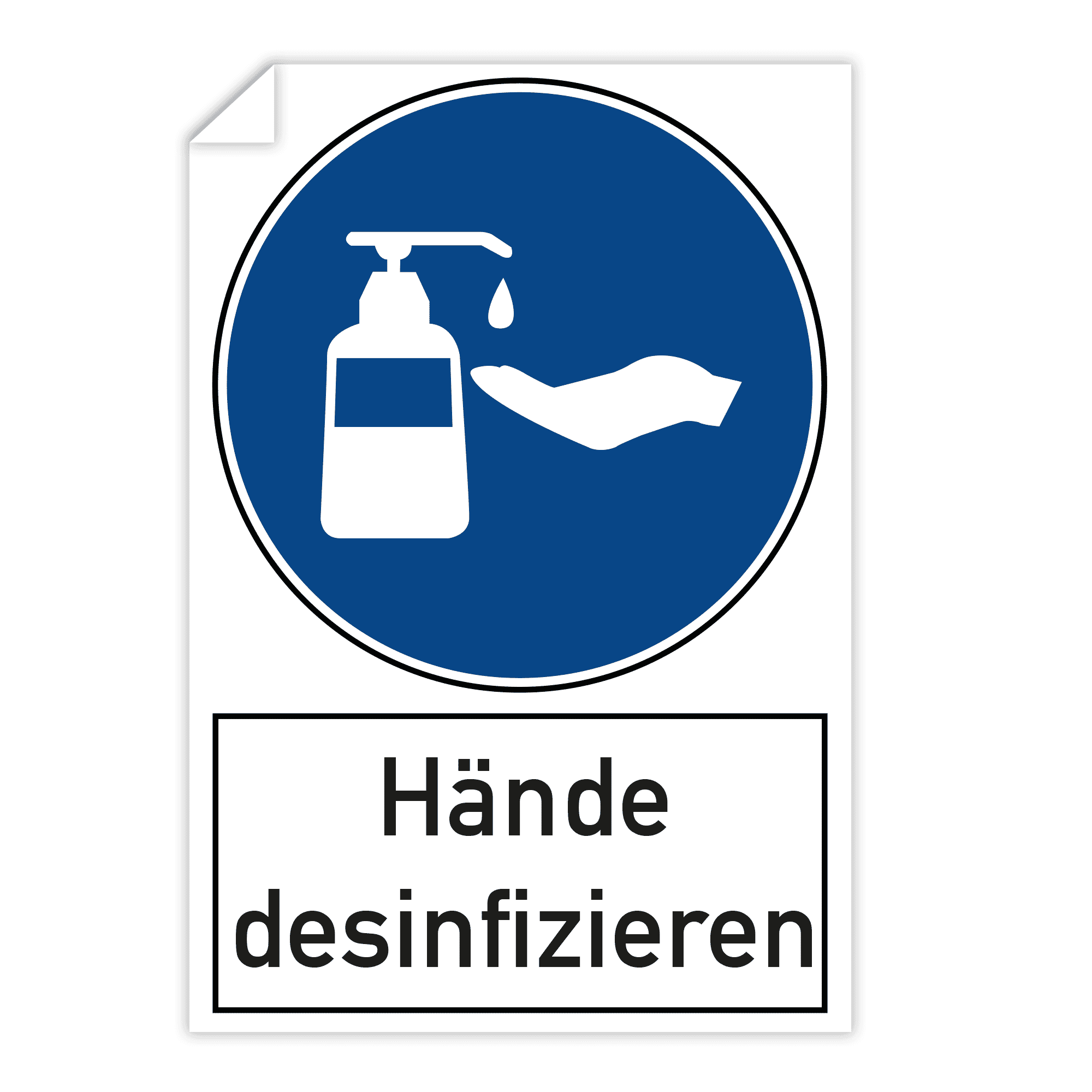 Aufkleber Folie Hinweisschild "Hände richtig desinfizieren" 300x200mm #1440/62 