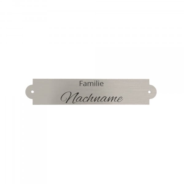 Klingelschild aus Messing – Silber gebürstet 90 × 18 mm