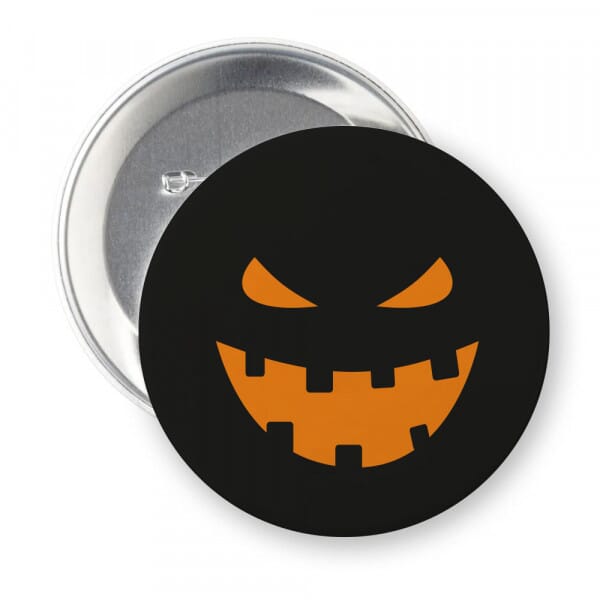 Buttons für Halloween &quot;Kürbis&quot; (ø 37 mm rund - 10 Stück)