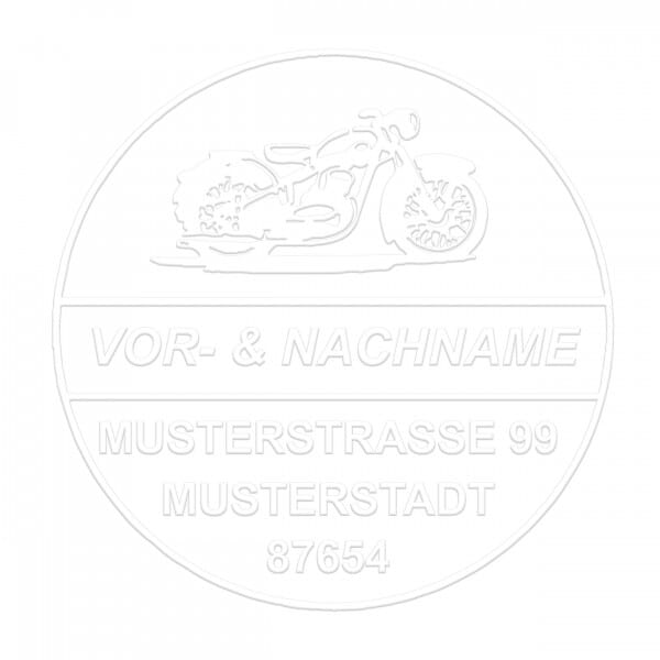 Monogramm-Prägezange 51 mm rund - Motorrad