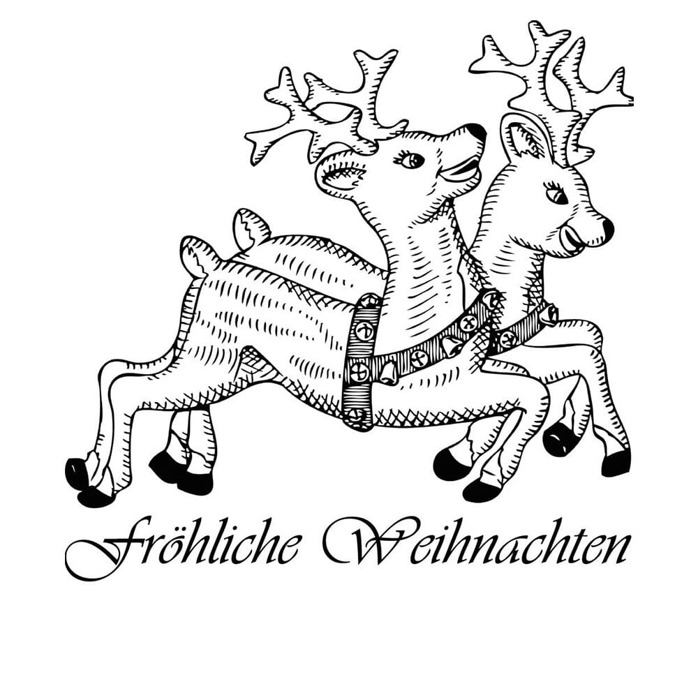 Weihnachten Holzstempel 70x20 mm von stempel-fabrik Rentier