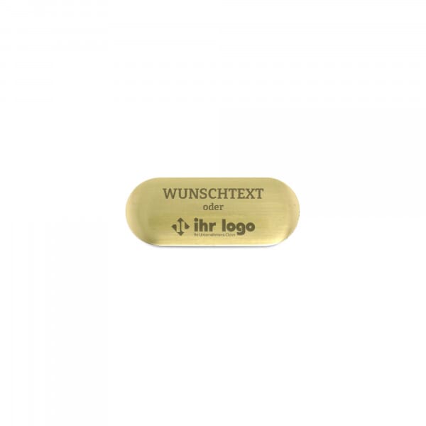 Selbstklebendes Messingschild mit individueller Gravur – Gold 35 × 14 mm