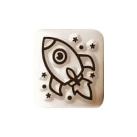 LaDot Stein - &quot;Rakete&quot; (1,5 x 1,5 cm) - Temporärer Tattoo Stempel