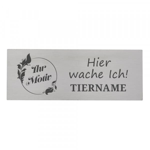 Tierschild aus Edelstahl (160 x 60 mm)