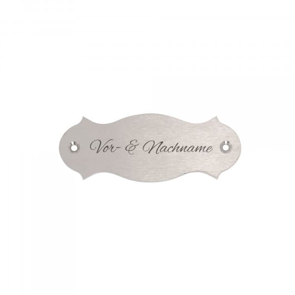 Schild mit individueller Gravur aus Edelstahl – 120 × 45 mm