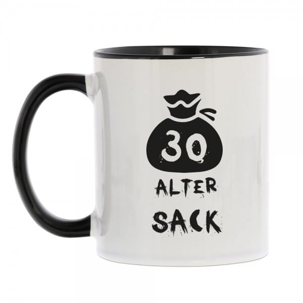 Keramiktasse zum 30. Geburtstag "Alter Sack" gravurfabrik.de