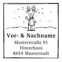 Monogrammstempel quadratisch - Hirsch im Winter