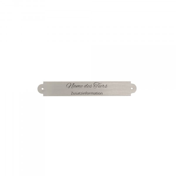 Tierschild aus Messing – Silber gebürstet 65 × 10 mm