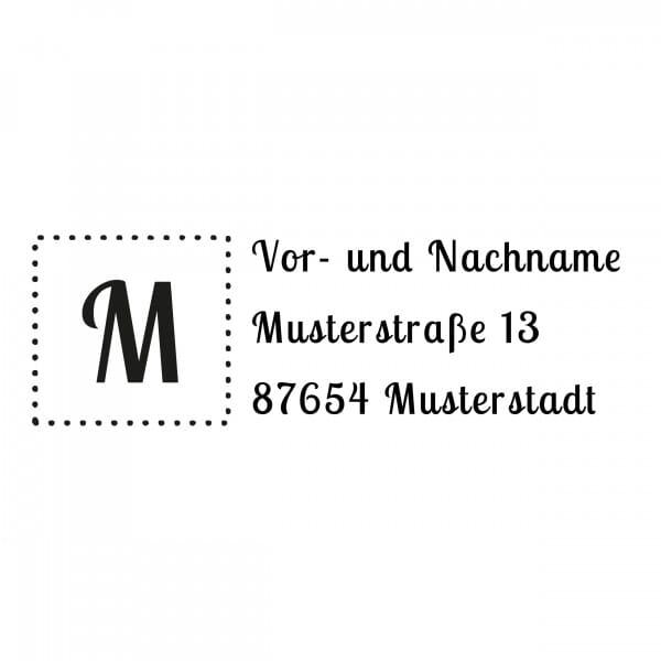 Monogrammstempel - Buchstabenstempel &amp; Adresse mit gerahmten Initialen - Trodat 4915