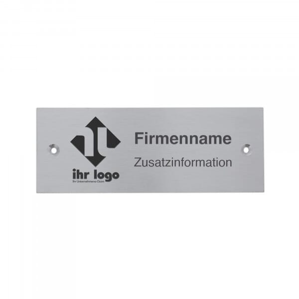 Türschild aus Edelstahl mit Gravur 160 × 60 mm