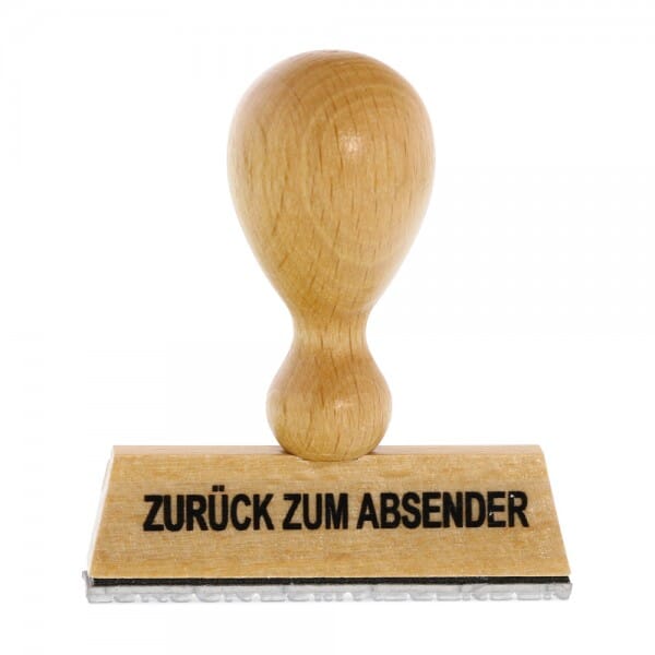 Holzstempel ZURÜCK ZUM ABSENDER (60x10 mm - 1 Zeile)