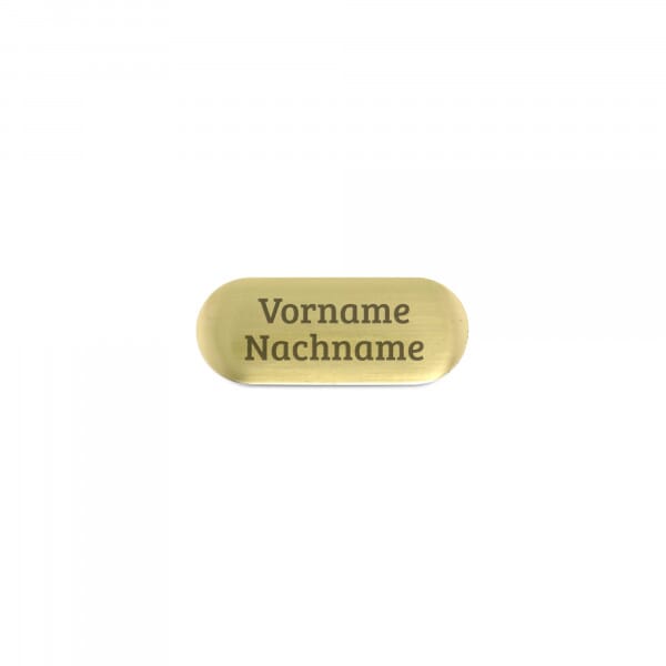 Selbstklebendes Messing-Schild / Ornament mit Gravur (35 x 14 mm, gold)