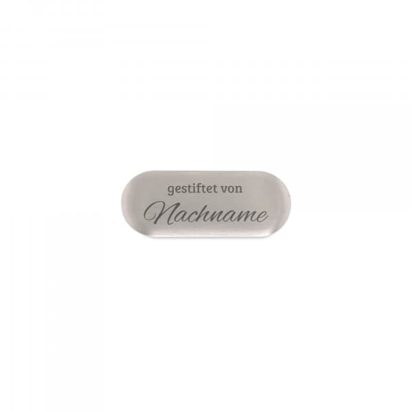 Selbstklebendes Bankschild – Silber 35 × 14 mm