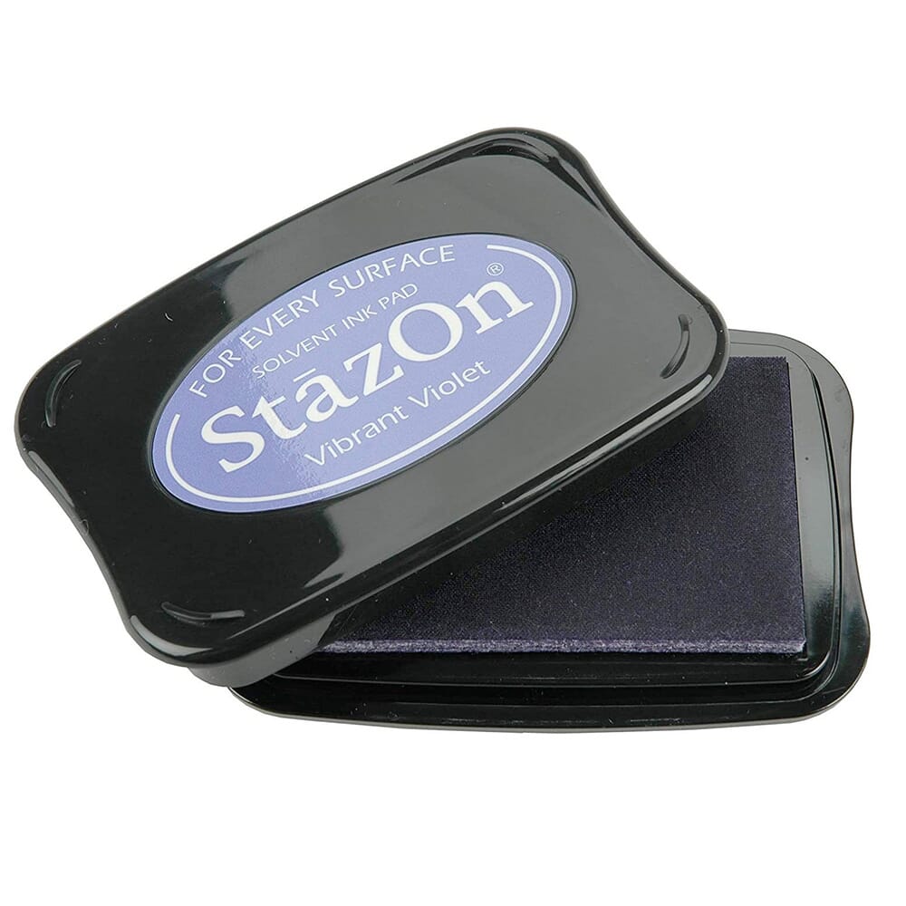 Tsukineko Timbro StazOn Color Ink Pad - Colore Vibrant Violet - Tampone Per Superfici Non Porose