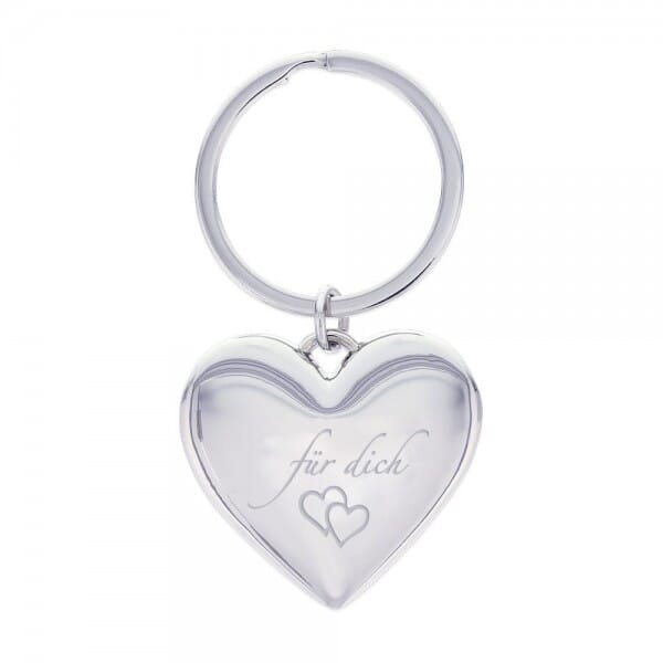 Printplanet Schlüsselanhänger Sofia - Personalisierter Herz Anhänger Chrom