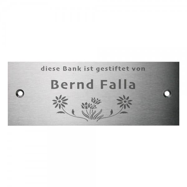 Bankschild aus Edelstahl (160x60 mm)