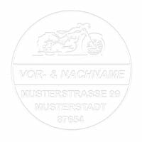 Monogramm-Prägezange rund - Motorrad 