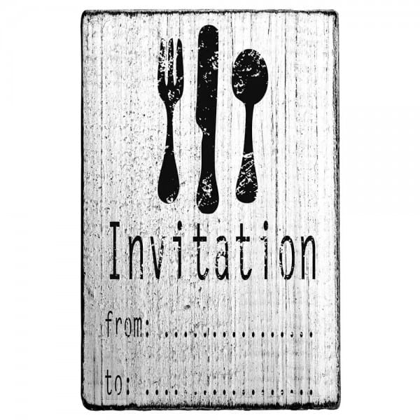 Vintage Stempel &quot;Invitation&quot;- Besteck