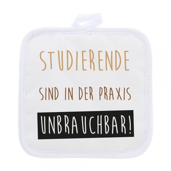 Topflappen (2 Stück) für Studenten "Unbrauchbar"