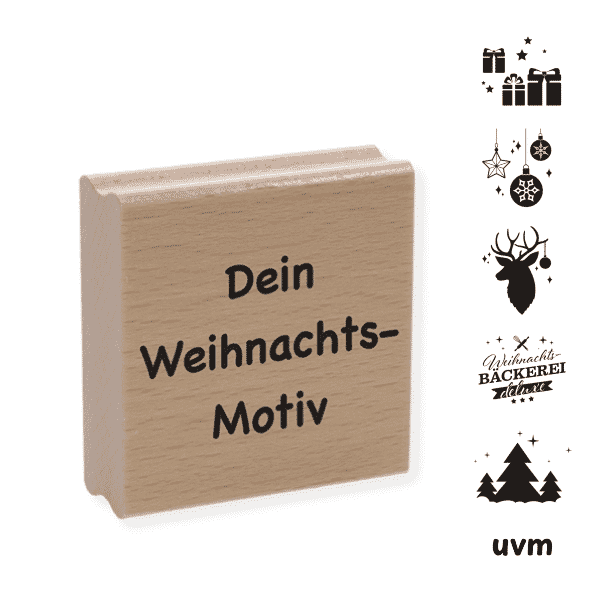 Personalisierbarer Motivstempel Weihnachten (60x60 mm)