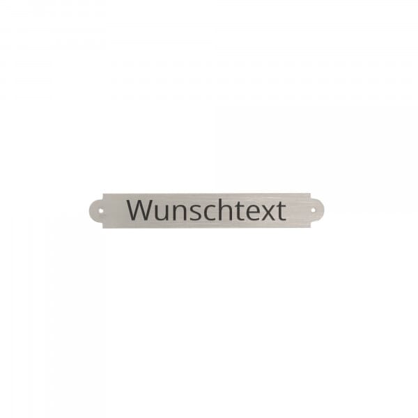 Gemäldeschild aus Messing – silber gebürstet 65 × 10 mm