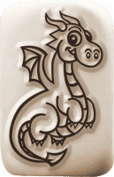 LaDot Stein - &quot;Drache&quot; (2,5 x 5 cm) - Temporärer Tattoo Stempel